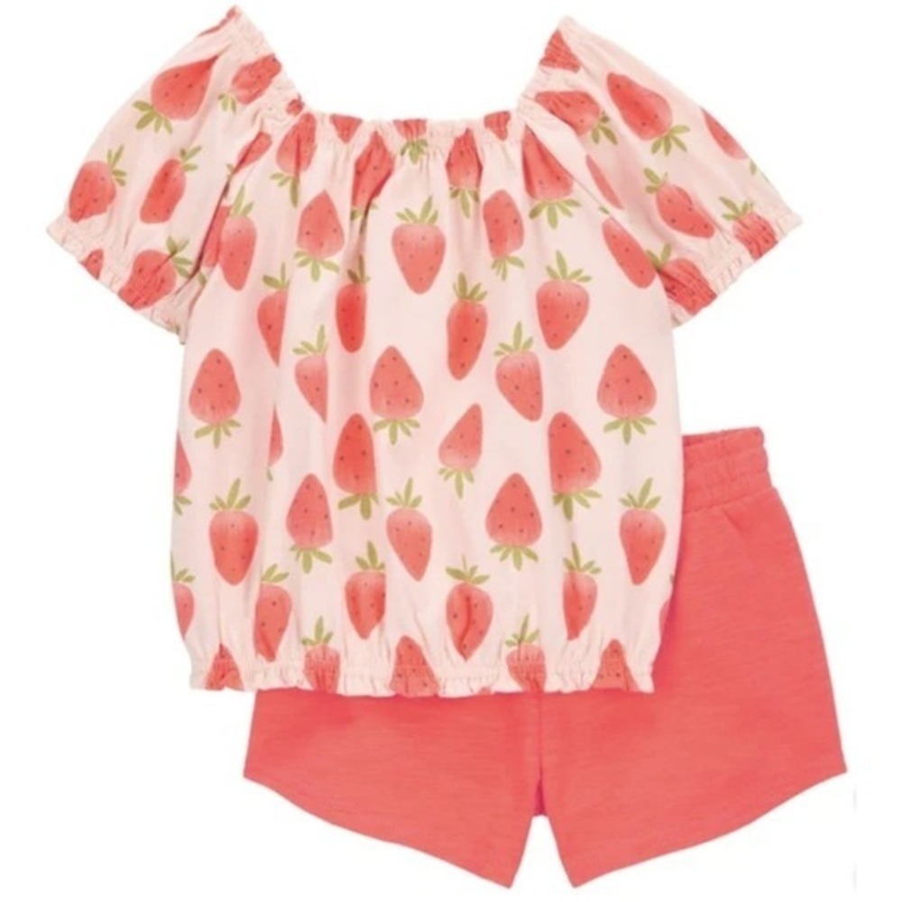 Carter's Kids' 3-piece Strawberry Playwear Set Pink 4T New with Tags! - Picture 2 of 9